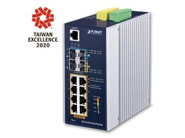 PLANET IP30 DIN-rail Industrial L3 8-Port 10/100/1000T 802.3bt PoE   2-port 1G/2.5G SFP   2-Port