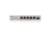 ZYXEL XMG-105 5 Ports 2 5G   1 SFP   4 ports 70W total PoE   MultiGig unmanaged Desktop Switch