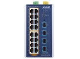PLANET IP30 Indust L2  16x 10/100/1000T 802.3at PoE   4x 10G SFP  Man Switch -40 75   360W PoE