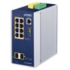 PLANET IGS-10020PT IP30 Ind L2 /L4 8-Port 1000T 802.3at PoE   2-Port 100/1000X SFP Full Manag