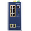 PLANET IGS-10020PT IP30 Ind L2 /L4 8-Port 1000T 802.3at PoE   2-Port 100/1000X SFP Full Manag