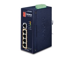 PLANET ISW-504PT IP40 4-Port 10/100TX 802.3at PoE   1-Port 10/100TX Industrial Fast Ethernet Switch