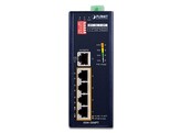PLANET ISW-504PT IP40 4-Port 10/100TX 802.3at PoE   1-Port 10/100TX Industrial Fast Ethernet Switch