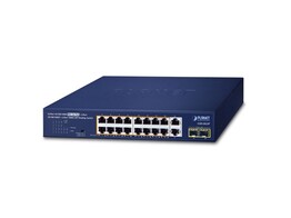 PLANET 16-Port10/100/1000T802.3at PoE  2-Port10/100/1000T 2-Port1000X SFP Unmanaged Gbit Eth Switch