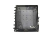 ACCELTEX 12x10x6 Polycarbonate Enclosure with Clear Door  Latch Lock   4 N-Style Holes