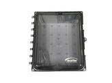 ACCELTEX 12x10x6 Polycarbonate Enclosure with Clear Door  Latch Lock   4 RPSMA Holes