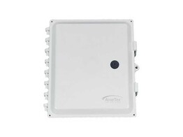 ACCELTEX 12x10x6 Polycarbonate Enclosure with Solid Door  Key Lock   4 RPSMA Holes