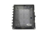 ACCELTEX 14x12x6 Polycarbonate Enclosure with Clear Door  Key Lock   6 RPTNC Holes
